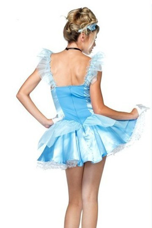 Costume Snow White Sky Blue Short Skirt - Click Image to Close